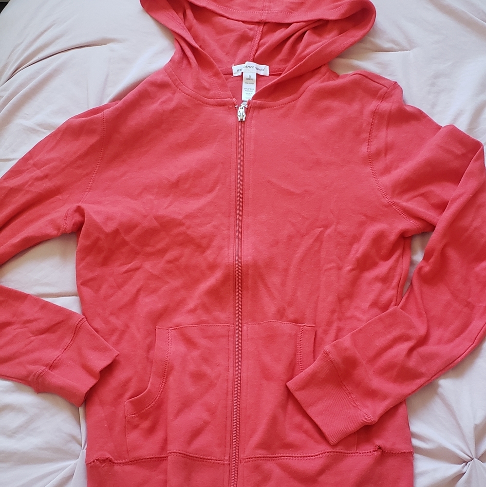 Coral zip hoodie